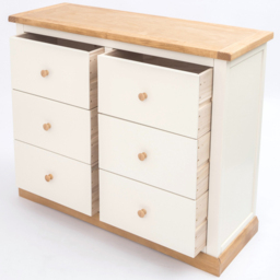 Cabinet Bits Trevi 6 Drawer White Wood Knob Chest of Drawers - Wilko - thumbnail 5