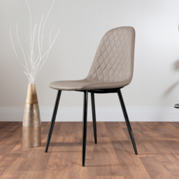 Furniturebox Elissa Solara Marble Effect 2 Seater Round Dining Set White Cappuccino and Black - Wilko - thumbnail 4