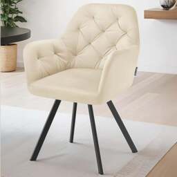 tectake Lucia Set of 2 Cream Quilted Armchair - Size: Single - Wilko