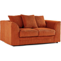 Luxor 5 Seater Orange Jumbo Cord Scatter Back Sofa Set - Wilko - thumbnail 5