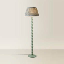 ValueLights Floral Pleated Shade Pastel Green Bobbin LED Floor Lamp with Bulb - Size: 150 x 45 x 45cm - Wilko - thumbnail 5