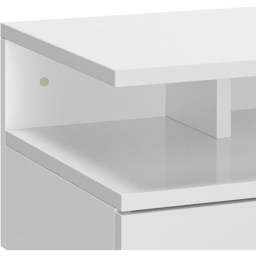 Portland Single Drawer Single Shelf High Gloss White Wall Mounted Bedside Table Set of 3 - Wilko - thumbnail 4