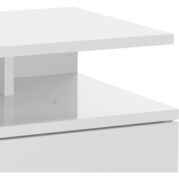 Portland Single Drawer Single Shelf High Gloss White Wall Mounted Bedside Table Set of 3 - Wilko - thumbnail 5