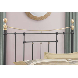 Bronte Double Black and Antique Brass Metal Bed Frame - Birlea - Wilko - thumbnail 5