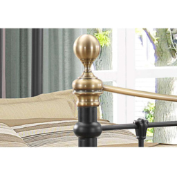 Bronte Double Black and Antique Brass Metal Bed Frame - Birlea - Wilko - thumbnail 4