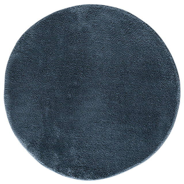 Desire Rugs Comfy Navy Anti Slip Felt Backing Round Rug 100cm - Size: 100 x 100cm - Blue - Wilko - image 1