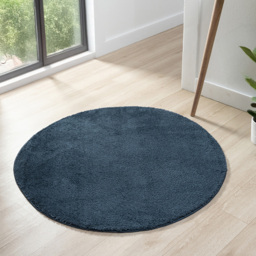 Desire Rugs Comfy Navy Anti Slip Felt Backing Round Rug 100cm - Size: 100 x 100cm - Blue - Wilko - thumbnail 3