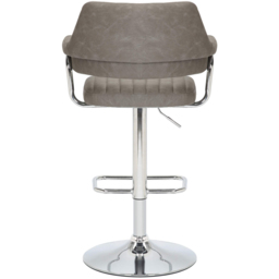 Shankar Cortez Charcoal Leather Bar Stool Set of 2 - Grey - Wilko - thumbnail 7