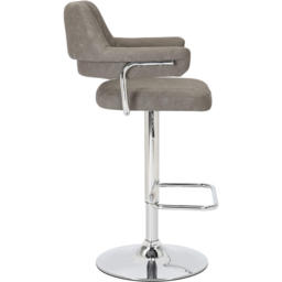 Shankar Cortez Charcoal Leather Bar Stool Set of 2 - Grey - Wilko - thumbnail 6