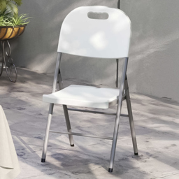 Outsunny White Folding Chair Set of 2 - Size: 86 x 47 x 54cm - Wilko - thumbnail 4