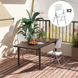 Outsunny White Folding Chair Set of 2 - Size: 86 x 47 x 54cm - Wilko - thumbnail 5