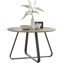 Furniturebox Fira 4 Seater 120cm Round Dining Table Wood Effect - Brown - Wilko - thumbnail 3