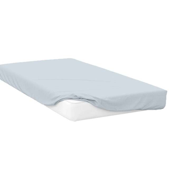 Serene Super King Duck Egg Deep Fitted Bed Sheet - Blue - Wilko - image 1