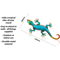 St Helens Multicolour Metal Gecko Garden Wall Ornament - Wilko - thumbnail 6