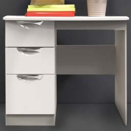 Crowndale Camden 3 Drawer Kashmir Gloss Dressing Table - Size: 42 x 93 x 80cm - Cream - Wilko