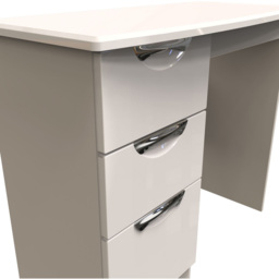 Crowndale Camden 3 Drawer Kashmir Gloss Dressing Table - Size: 42 x 93 x 80cm - Cream - Wilko - thumbnail 6