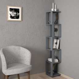 Shefa Line Element-5 6 Shelf Graphite Shelving Unit - Size: 168 x 29 x 29cm - Grey - Wilko - thumbnail 7