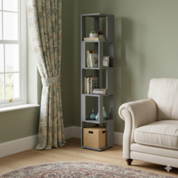 Shefa Line Element-5 6 Shelf Graphite Shelving Unit - Size: 168 x 29 x 29cm - Grey - Wilko - thumbnail 5