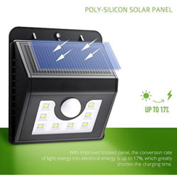 ENER-J 2 Pack 2835 LED Solar Wall Light with PIR - Size: 10 x 12.6 x 12.6cm - Black - Wilko - thumbnail 7