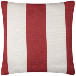 furn. Deck Stripe White and Red Woven Polyester Filled Outdoor Cushion 59 x 59cm - Wilko