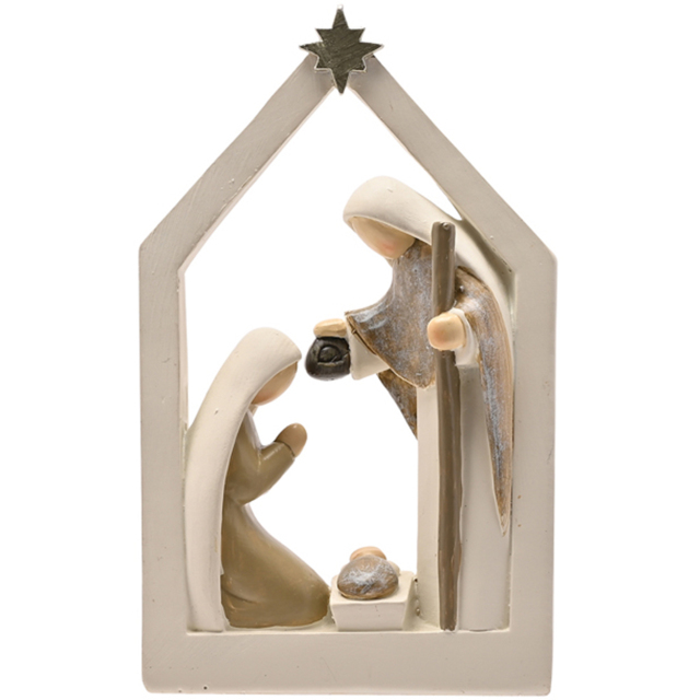 The Seasonal Gift Co. Shepherd Nativity Scene Christmas Decoration - Size: 14.5 x 9 x 2.5cm - Off white - Wilko - image 1