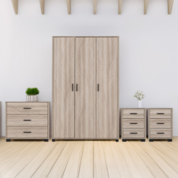 Seconique Oliver Light Oak Effect 4 Piece Bedroom Furniture Set - Brown - Wilko - thumbnail 1