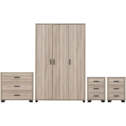 Seconique Oliver Light Oak Effect 4 Piece Bedroom Furniture Set - Brown - Wilko - thumbnail 3