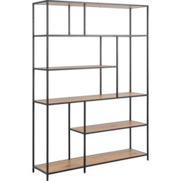 Florence Seaford 5 Shelf Black and Oak Bookcase - Furniture To Go - Wilko - thumbnail 3