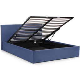 Julian Bowen Rialto King Size Dark Blue Linen Lift Up Storage Bed - Wilko - thumbnail 6