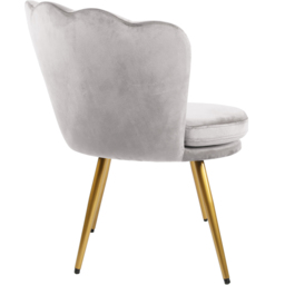 Flora Petal Back Accent Tub Chair Velvet Upholstery - Light Grey - Size: Single - Genesis - Wilko - thumbnail 5