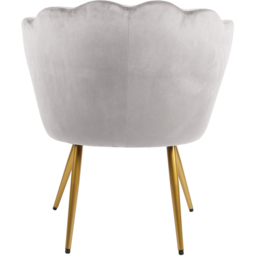 Flora Petal Back Accent Tub Chair Velvet Upholstery - Light Grey - Size: Single - Genesis - Wilko - thumbnail 6