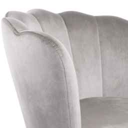Flora Petal Back Accent Tub Chair Velvet Upholstery - Light Grey - Size: Single - Genesis - Wilko - thumbnail 7