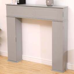 FurnitureHMD 3 Door Grey Fireplace Surround Edge Storage Unit - Size: 100 x 107 x 18cm - Wilko