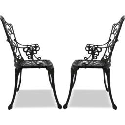 Centurion Tabreez Set of 2 Black Garden Bistro Chairs with Armrests - Size: 89.5 x 53 x 52cm - Wilko - thumbnail 7