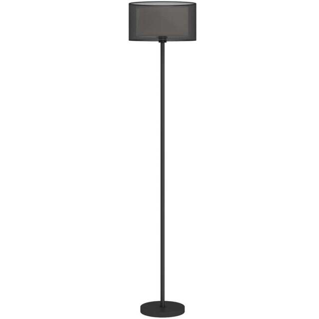 Portland Black Floor Lamp with 2 Layer Shade and Foot Switch - Size: 152.5 x 33 x 33cm - Wilko - image 1