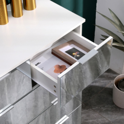 Portland Mirror 5 Drawer Wooden Chest of Drawers - White - Wilko - thumbnail 6