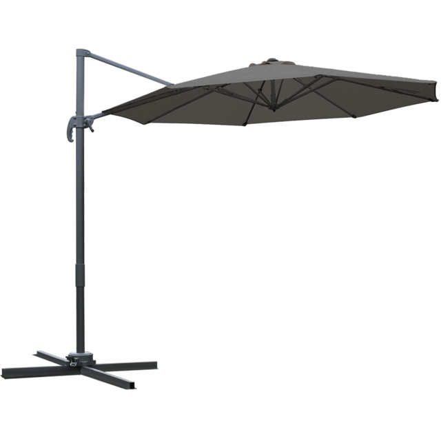 Outsunny Dark Grey Roma Parasol with Cross Base 3m - Wilko - image 1