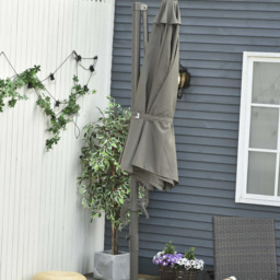 Outsunny Dark Grey Roma Parasol with Cross Base 3m - Wilko - thumbnail 4