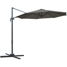 Outsunny Dark Grey Roma Parasol with Cross Base 3m - Wilko - thumbnail 1