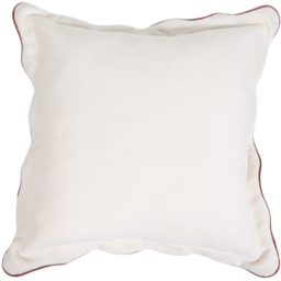 Evie Scalloped Edge Cushion  - White - Wilko - thumbnail 1