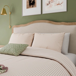 Helena Springfield Ticking Stripe Single Green and Pink Duvet Set - Green / Pink - Wilko - thumbnail 4
