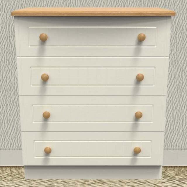 Crowndale Warwick 4 Drawer Cream Ash and Oak Chest of Drawers - Wilko - image 1