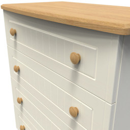 Crowndale Warwick 4 Drawer Cream Ash and Oak Chest of Drawers - Wilko - thumbnail 6