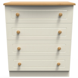 Crowndale Warwick 4 Drawer Cream Ash and Oak Chest of Drawers - Wilko - thumbnail 3