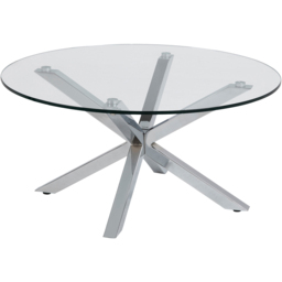 Florence Heaven Glass Top and Chrome Legs Round Coffee Table - Silver - Furniture To Go - Wilko - thumbnail 4