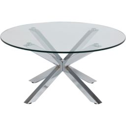 Florence Heaven Glass Top and Chrome Legs Round Coffee Table - Silver - Furniture To Go - Wilko - thumbnail 3