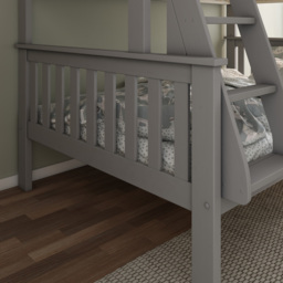 Carra Triple Sleeper Grey Bunk Bed with Orthopaedic Mattresses - Size: Single + Small Double - Bedmaster - Wilko - thumbnail 6