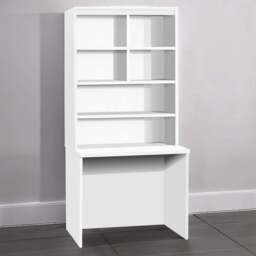 R White Cabinets 6 Shelf Home Office Desk with Hutch White - Size: 182.8 x 85 x 54cm - Wilko - thumbnail 1