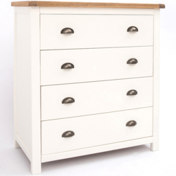 Cosenza 4 Drawer Off White Chest of Drawers with Brass Cup Handles - Wilko - thumbnail 4