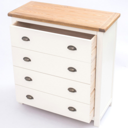 Cosenza 4 Drawer Off White Chest of Drawers with Brass Cup Handles - Wilko - thumbnail 6
